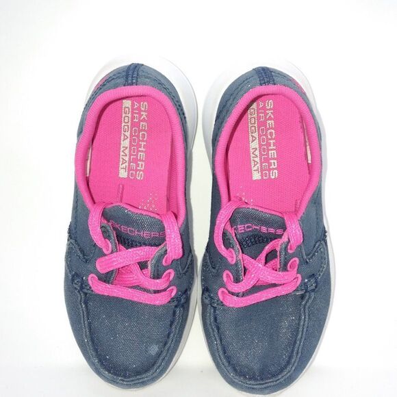 Skechers Go Walk Joy Shore Lights Comfort Shoes Little Kids Size 10.5 Blue, Pink - Picture 4 of 8